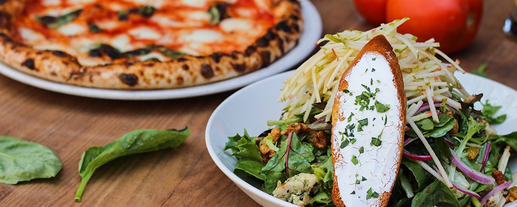 salad and pizza